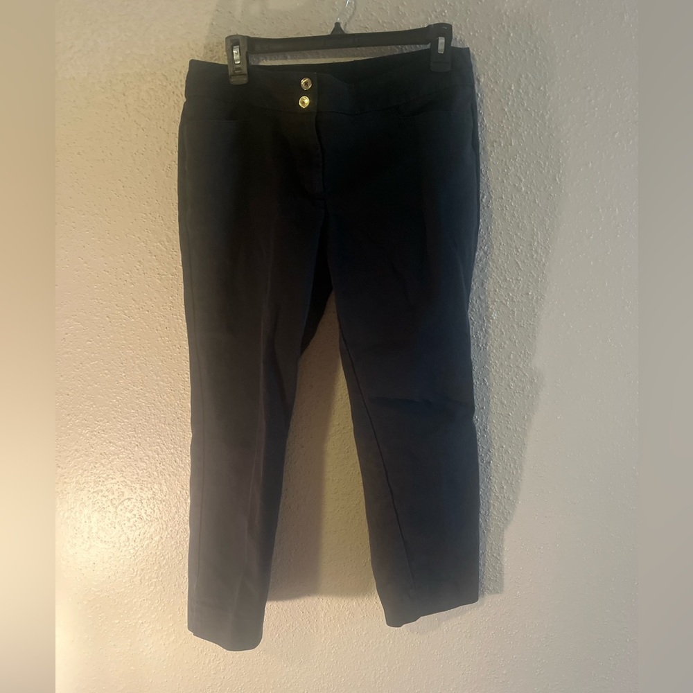 Anne Klein Black Career Wear Knit Capri Pants size 6